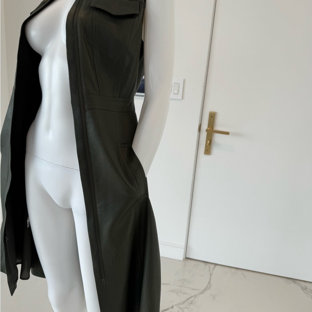 Bcbgmaxazria Allexandria Cocktail Dress Faux Leather Sleeveless XXS - Picture 6 of 9